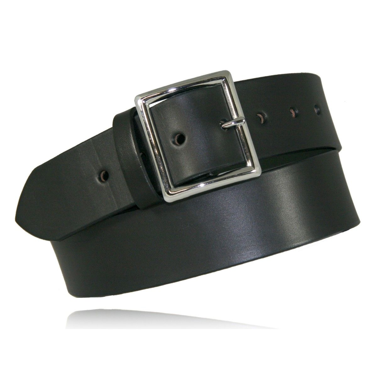 Boston Leather 6605-1-36B Black Plain Value Line Brass Garrison Belt 1.75" 36" 